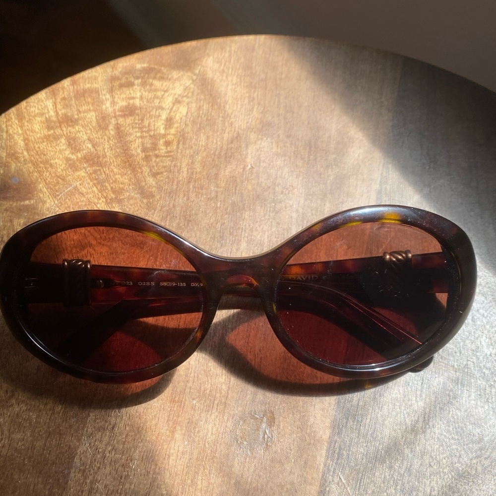 Vintage David Yurman 925 silver accent Tortoiseshell Oval Sunglasses